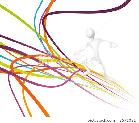 Man surfing on a rainbow wave Man surfing on a rainbow wave 8576081