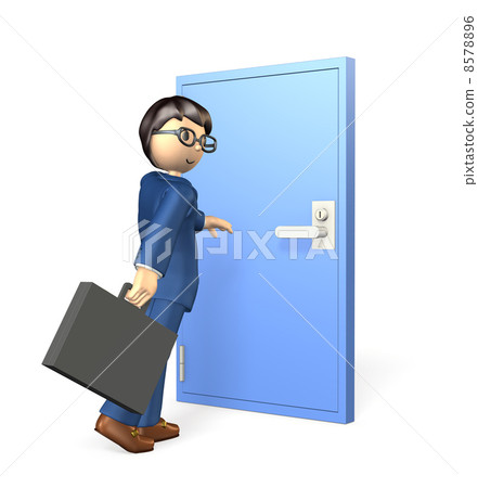 A businessman stretching out the door knob A businessman stretching out the door knob 8578896
