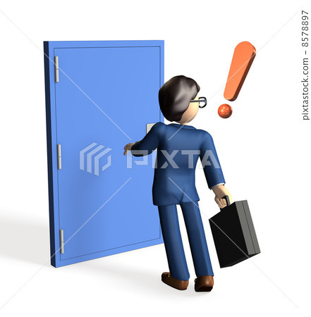 A businessman stretching out the door knob A businessman stretching out the door knob 8578897