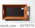 wooden tray with leather 8579779