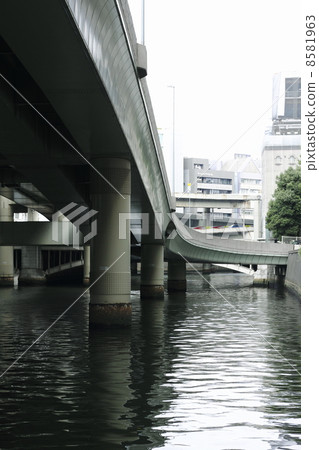 從運河看的高速公路風景 8581963