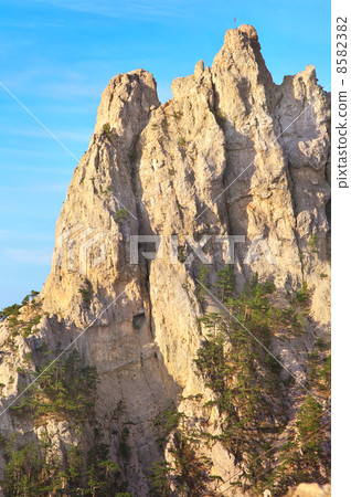 Rocky Mountain Peak  Ai-petri Crimea Landscape Summer day with blue sky on background 8582382
