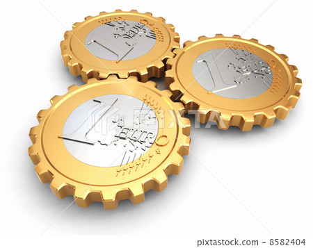 Euro coins as gear. Financial concept. Euro coins as gear. Financial concept. 8582404
