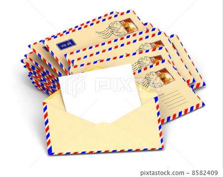 Mail. Stack of envelopes and empty letters. 8582409