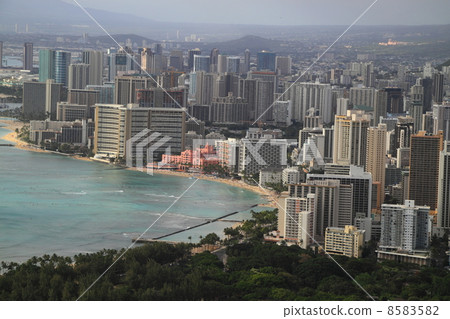 威基基海灘的視圖（取自鑽石頭） 8583582