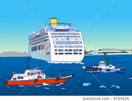 Harbor and ship Harbor and ship 8584826