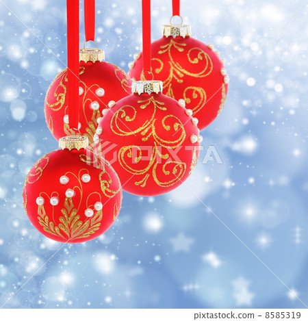 Red Christmas balls. Red Christmas balls. 8585319