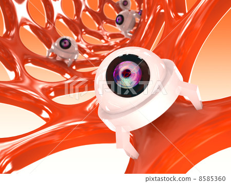 Orange nanotube structure with small robots 8585360