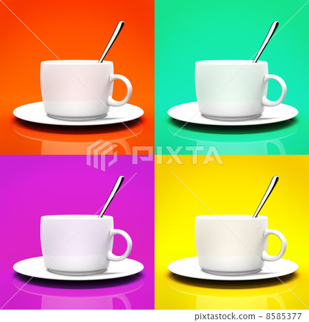 Four cups isolated on different backgrounds Four cups isolated on different backgrounds 8585377