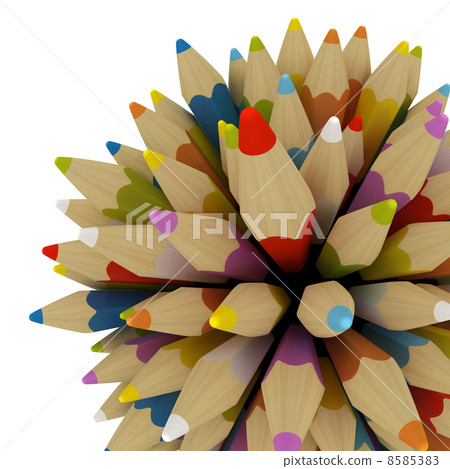 Colourful pencils isolated on white background 8585383