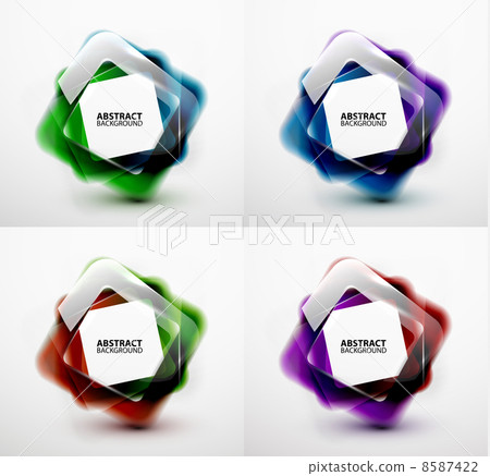Glossy and blurred square vector banners templates 8587422