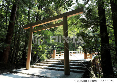 Ise Shrine Narimiya-day day prayer palace bridge and torii 8588060