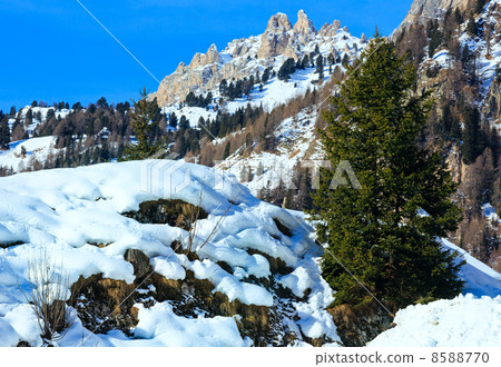 Beautiful winter rocky mountain landscape. Beautiful winter rocky mountain landscape. 8588770