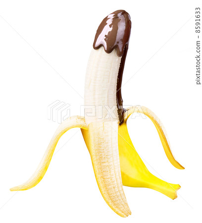 Banana poured with liquid chocolate Banana poured with liquid chocolate 8591633