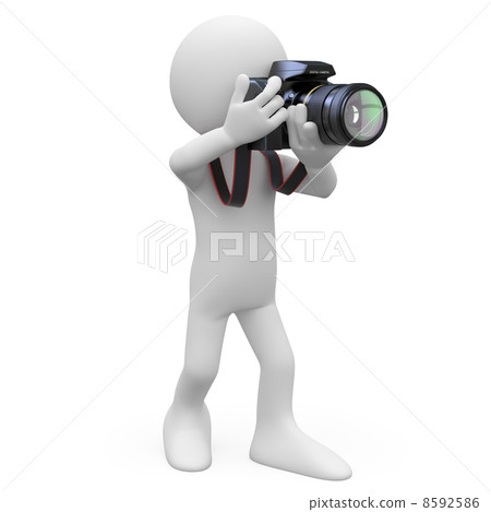 Man taking a picture with his SLR camera 8592586