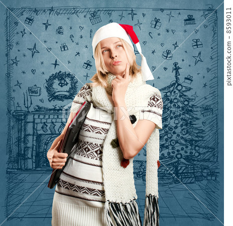 Woman Waiting For Christmas 8593011