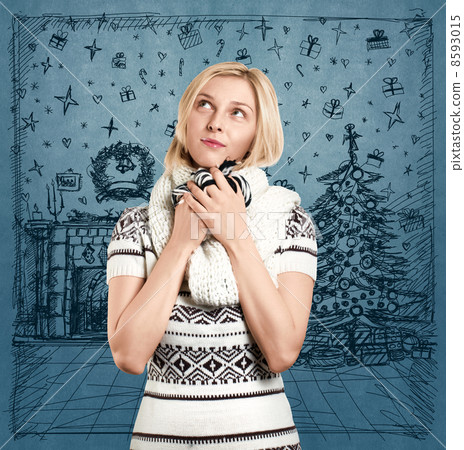 Woman Waiting For Christmas 8593015