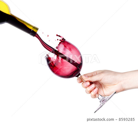 Splash red wine against a white background 8593285