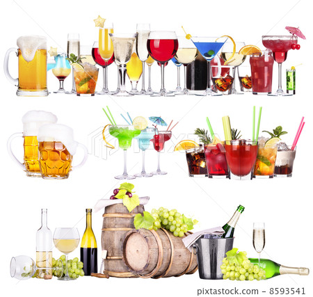 different alcohol drinks set isolated different alcohol drinks set isolated 8593541
