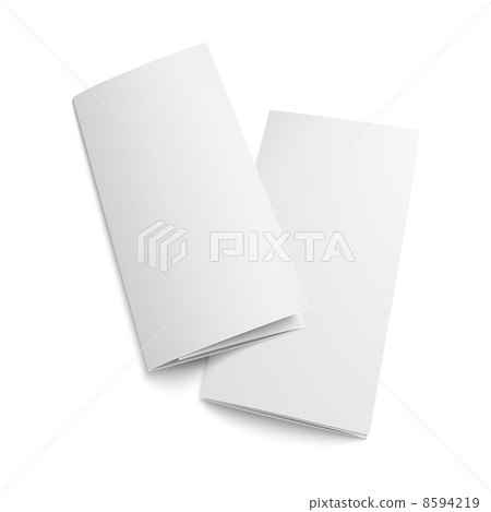 Couple of  blank trifold paper brochure. 8594219