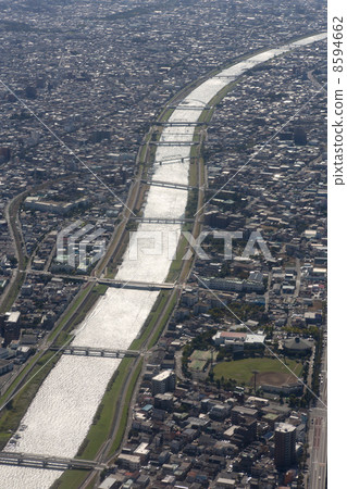 Aerial view of Nakagawa in the downstream direction from Takasago Katsushika-ku, Tokyo 8594662