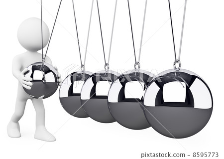 3D white people. Newton's Cradle 8595773