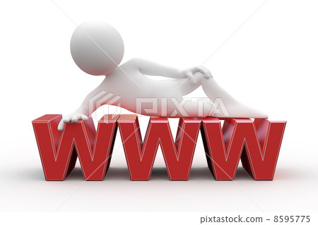 Man lying on World Wide Web 8595775
