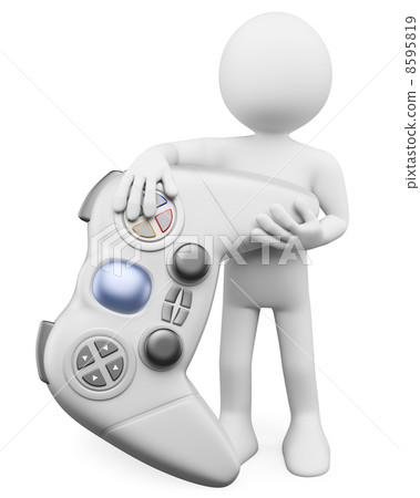 3D white people. Child with a gamepad 3D white people. Child with a gamepad 8595819