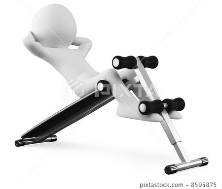 Athlete in a sit-ups bench front view 8595875
