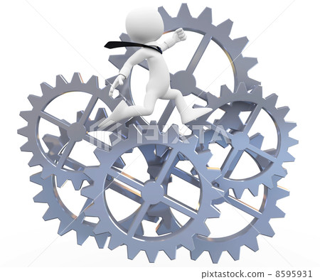 Man running up a gear Man running up a gear 8595931