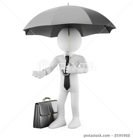 Businessman with an umbrella and a briefcase 8595988