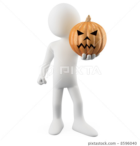 Man holding a Halloween Pumpkin Man holding a Halloween Pumpkin 8596040