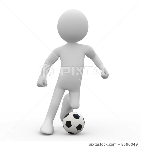 Football player dribbling with a ball Football player dribbling with a ball 8596049