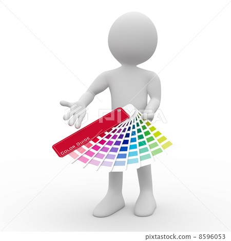 Graphic designer showing a color palette 8596053