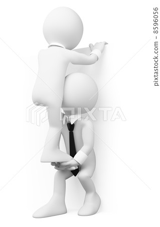 3D white people. Teamwork 3D white people. Teamwork 8596056
