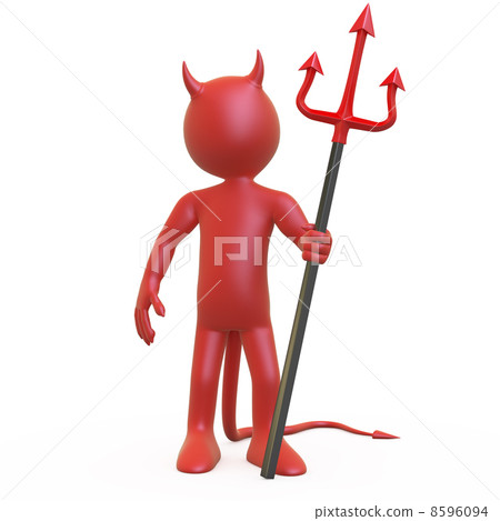 Devil posing with his red and black trident 8596094