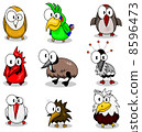 Collection of cartoon birds 8596473