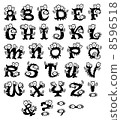 Cartoon monster alphabet and punctuation marks 8596518