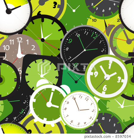 Seamless pattern of different clocks Seamless pattern of different clocks 8597034