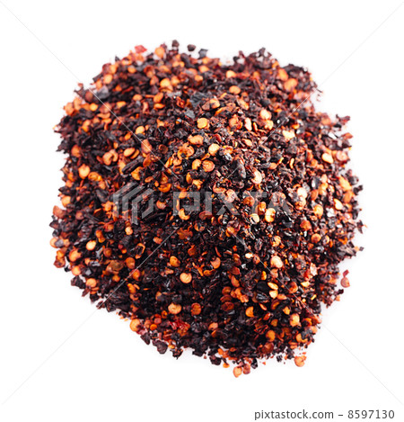 chipotle - jalapeno smoked chili flakes isolated pile 8597130