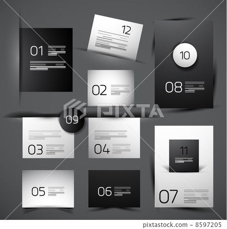 Set of modern web shadow design templates 8597205