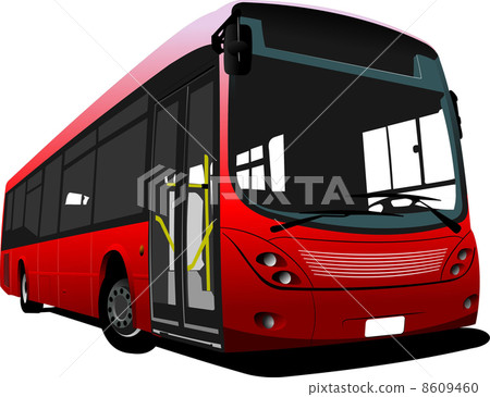 City bus on the road. Vector illustration 8609460