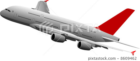 Passenger plane in air. Vector illustration Passenger plane in air. Vector illustration 8609462