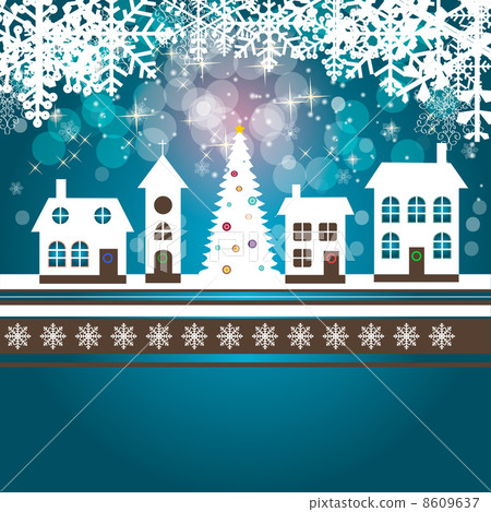 Set of cards with Christmas BALLS, stars and snowflakes, illustr 8609637