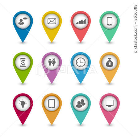 Set business infographics icons for design website layout Set business infographics icons for design website layout 8610399