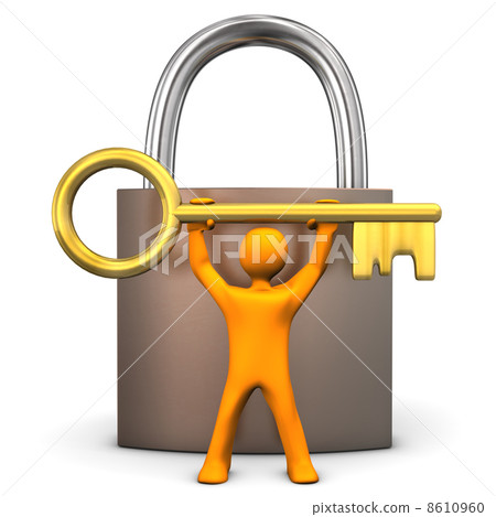 Manikin Padlock Golden Key 8610960