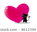 Black cat carrying hearts 8612390