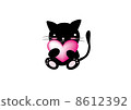 A black cat holding a heart 8612392