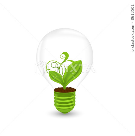 Bulb with plant inside isolated on white background Bulb with plant inside isolated on white background 8613501