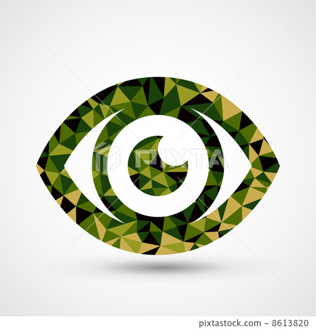 Green eye triangle pattern design - Stock Illustration [8613820] - PIXTA